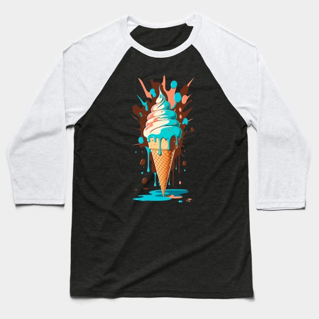 Ice cream Lovers Baseball T-Shirt by Greeck